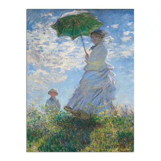 Quadro Decorativo Pintura "Mulher Com um Guarda-Sol – Madame Monet e seu Filho" de Claude Monet