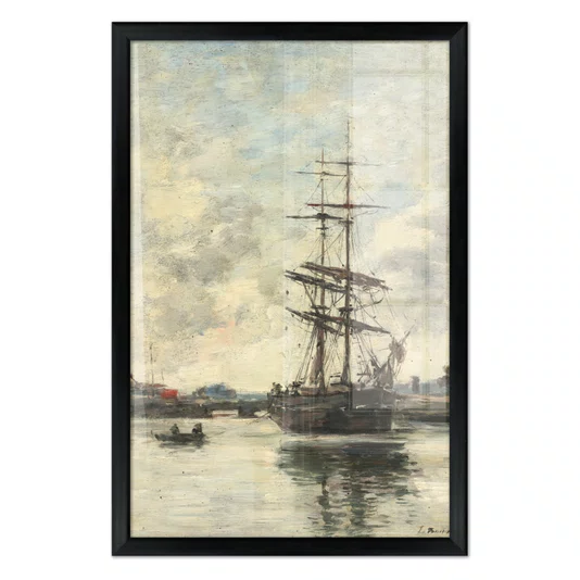 Quadro Decorativo Pintura "Navio no Touques" de Eugène Boudin