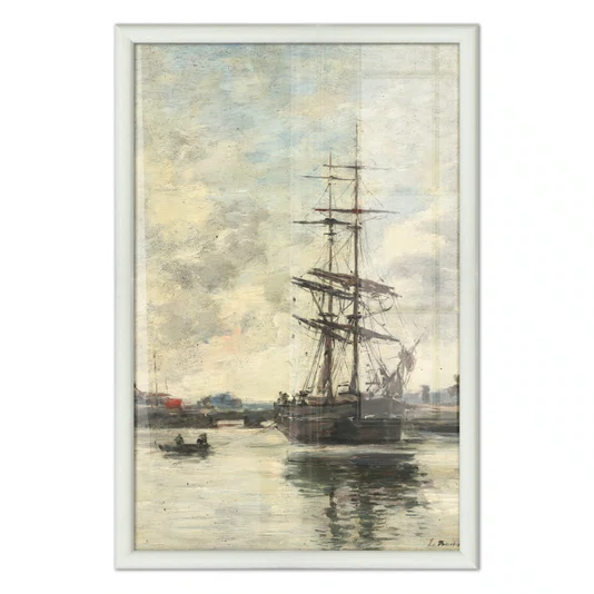 Quadro Decorativo Pintura "Navio no Touques" de Eugène Boudin