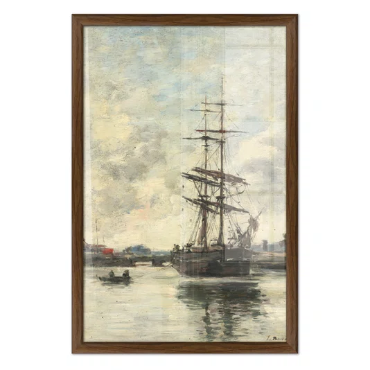 Quadro Decorativo Pintura "Navio no Touques" de Eugène Boudin