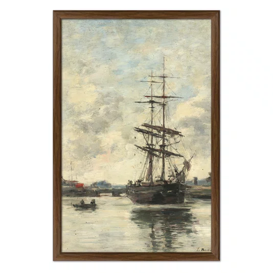 Quadro Decorativo Pintura "Navio no Touques" de Eugène Boudin