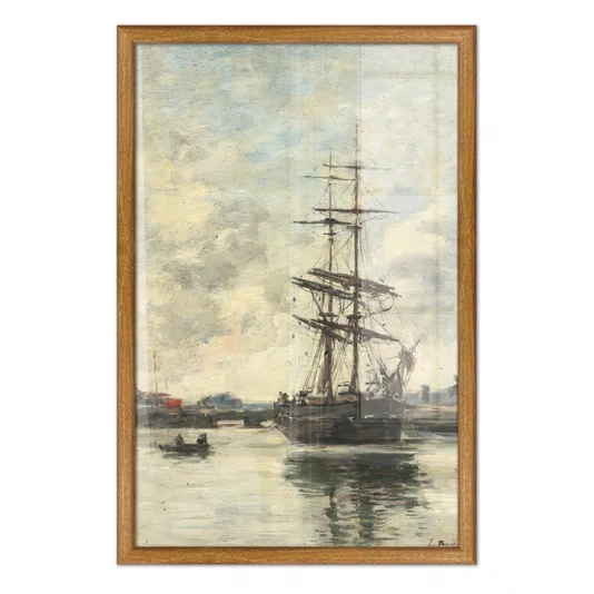 Quadro Decorativo Pintura "Navio no Touques" de Eugène Boudin