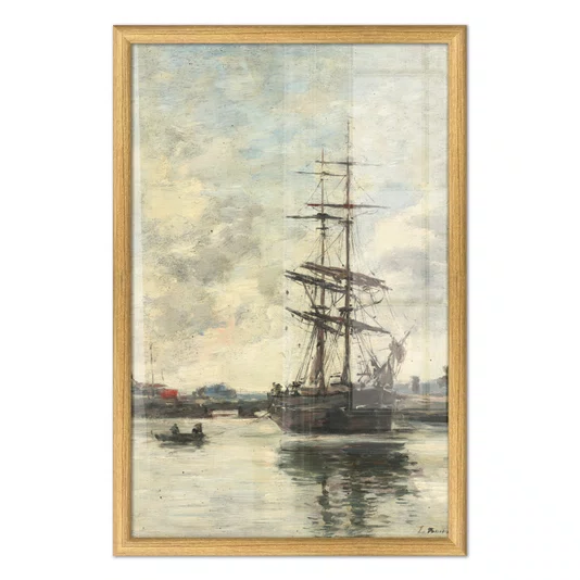 Quadro Decorativo Pintura "Navio no Touques" de Eugène Boudin