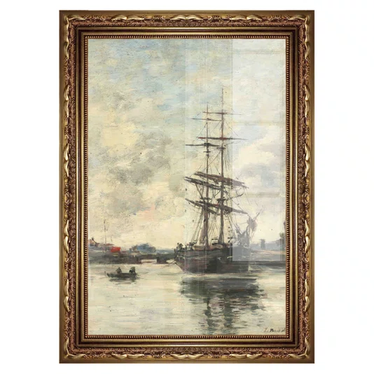 Quadro Decorativo Pintura "Navio no Touques" de Eugène Boudin