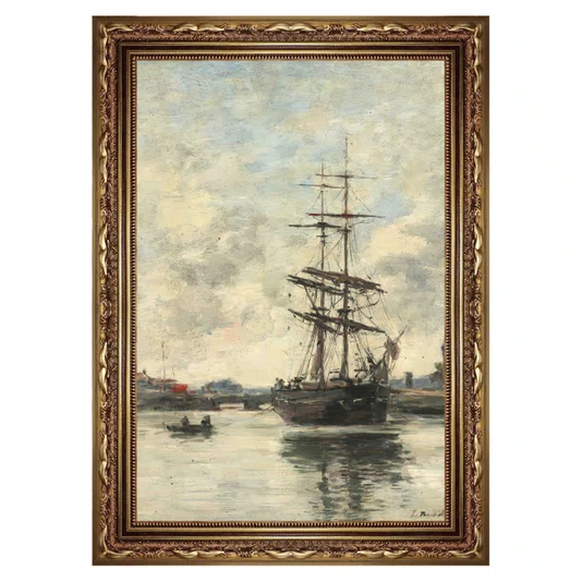 Quadro Decorativo Pintura "Navio no Touques" de Eugène Boudin