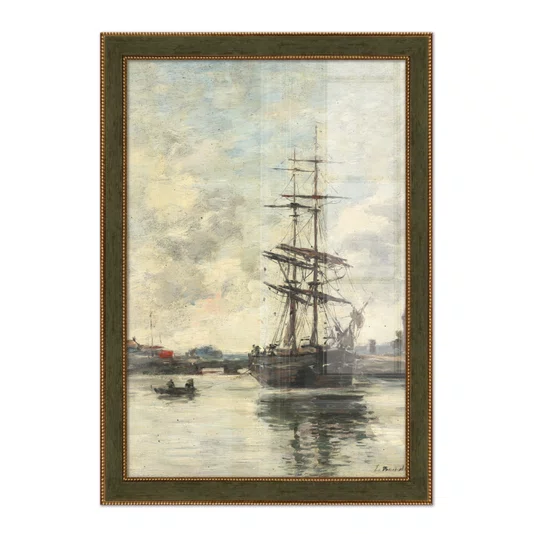 Quadro Decorativo Pintura "Navio no Touques" de Eugène Boudin