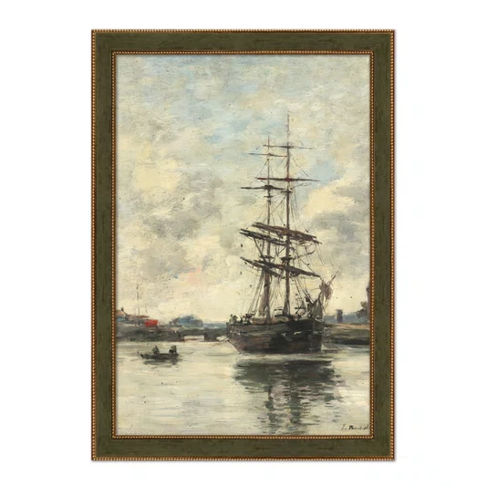 Quadro Decorativo Pintura "Navio no Touques" de Eugène Boudin