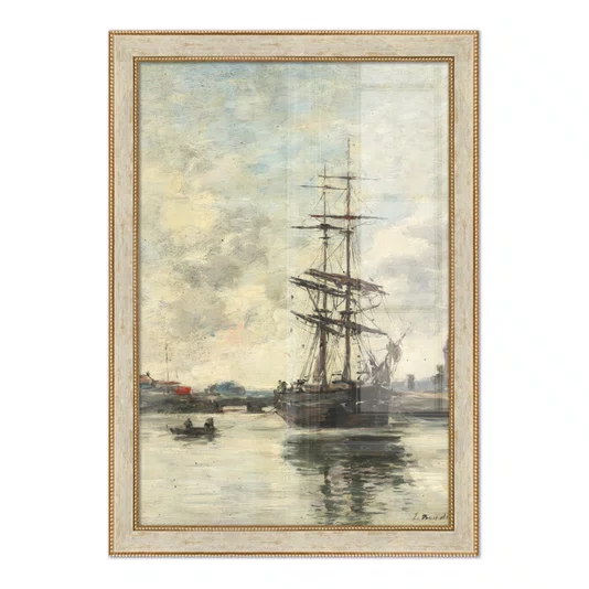 Quadro Decorativo Pintura "Navio no Touques" de Eugène Boudin