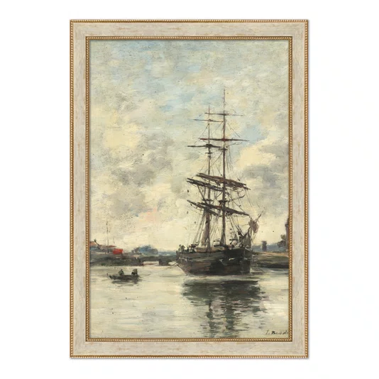 Quadro Decorativo Pintura "Navio no Touques" de Eugène Boudin