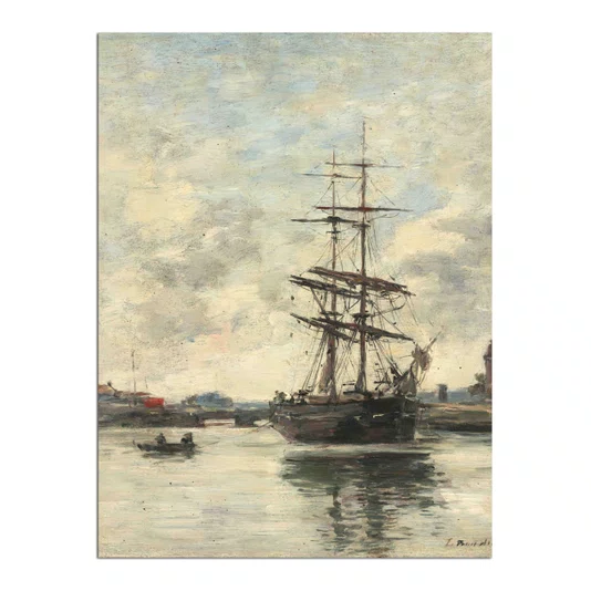 Quadro Decorativo Pintura "Navio no Touques" de Eugène Boudin