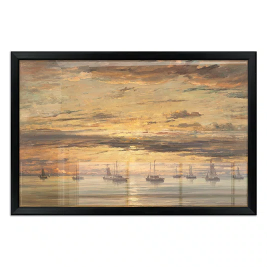 Quadro Decorativo Pintura "Pôr do sol em Scheveningen" de Hendrik Willem Mesdag