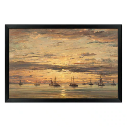 Quadro Decorativo Pintura "Pôr do sol em Scheveningen" de Hendrik Willem Mesdag
