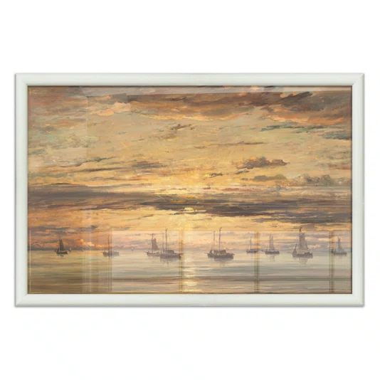 Quadro Decorativo Pintura "Pôr do sol em Scheveningen" de Hendrik Willem Mesdag