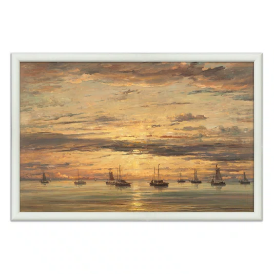 Quadro Decorativo Pintura "Pôr do sol em Scheveningen" de Hendrik Willem Mesdag
