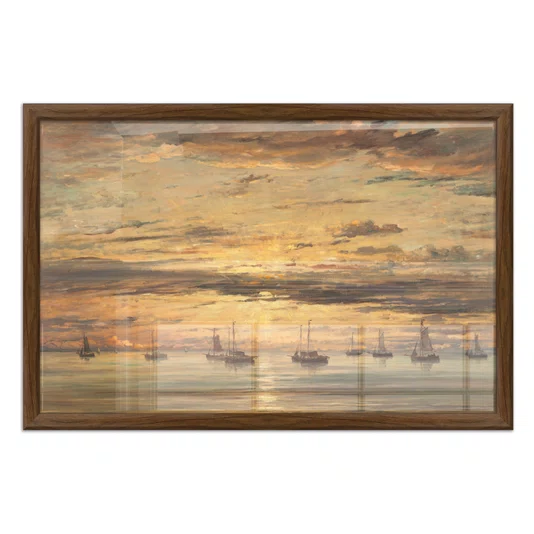 Quadro Decorativo Pintura "Pôr do sol em Scheveningen" de Hendrik Willem Mesdag
