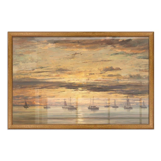 Quadro Decorativo Pintura "Pôr do sol em Scheveningen" de Hendrik Willem Mesdag
