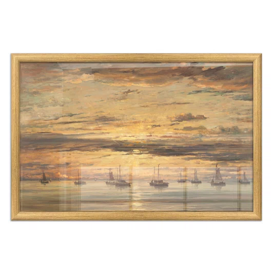 Quadro Decorativo Pintura "Pôr do sol em Scheveningen" de Hendrik Willem Mesdag