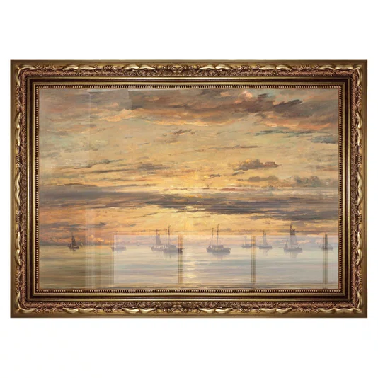 Quadro Decorativo Pintura "Pôr do sol em Scheveningen" de Hendrik Willem Mesdag