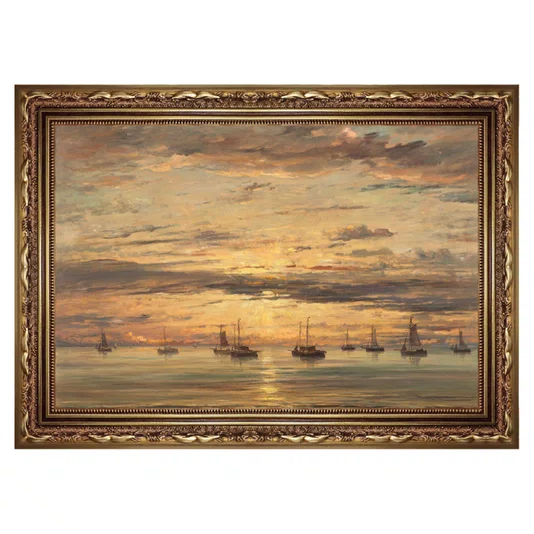Quadro Decorativo Pintura "Pôr do sol em Scheveningen" de Hendrik Willem Mesdag