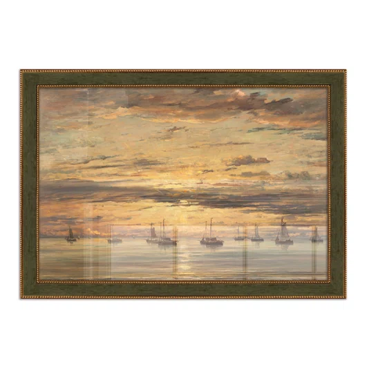 Quadro Decorativo Pintura "Pôr do sol em Scheveningen" de Hendrik Willem Mesdag