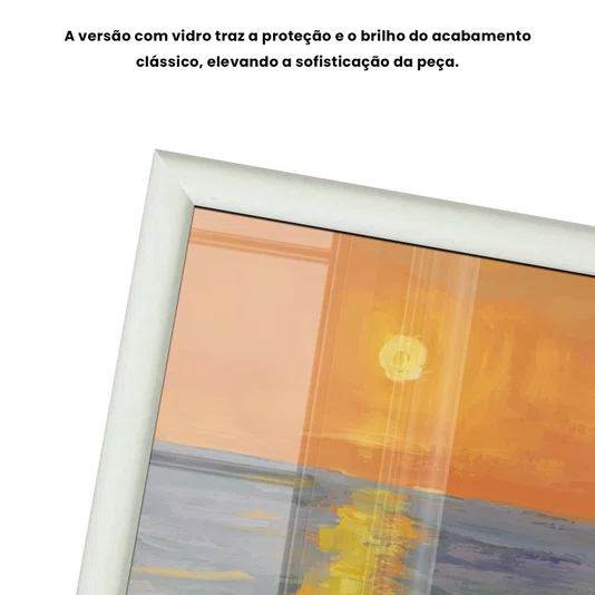 Quadro Decorativo Pintura Pôr do Sol no Mar Estilo Modern Heritage