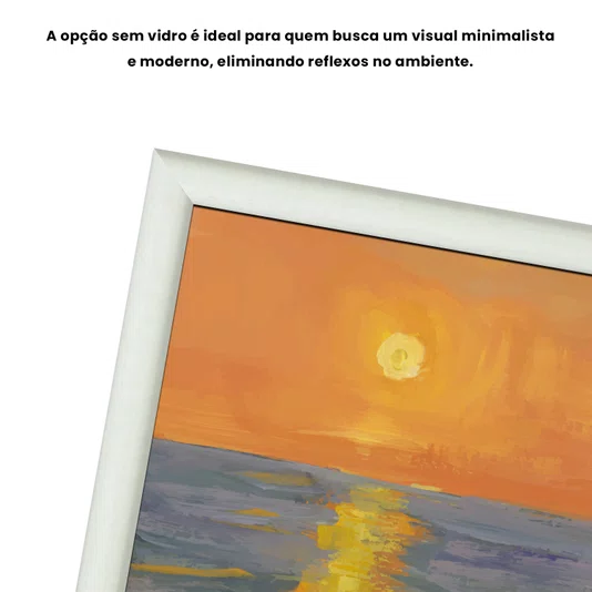 Quadro Decorativo Pintura Pôr do Sol no Mar Estilo Modern Heritage