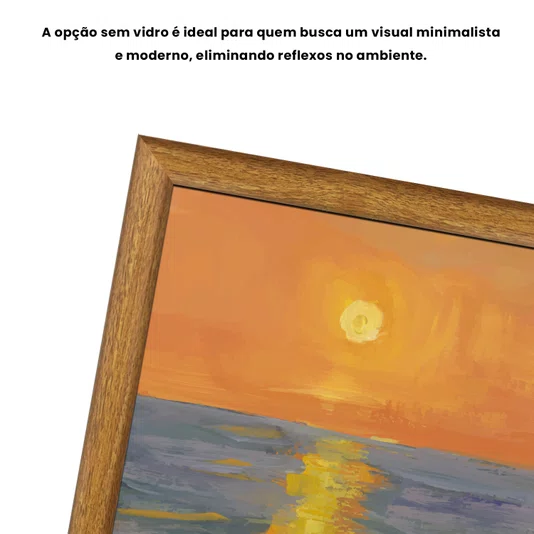 Quadro Decorativo Pintura Pôr do Sol no Mar Estilo Modern Heritage
