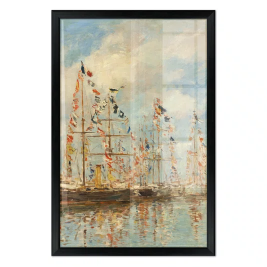 Quadro Decorativo Pintura "Porto de Iates de Trouville-Deauville" de Eugène Boudin