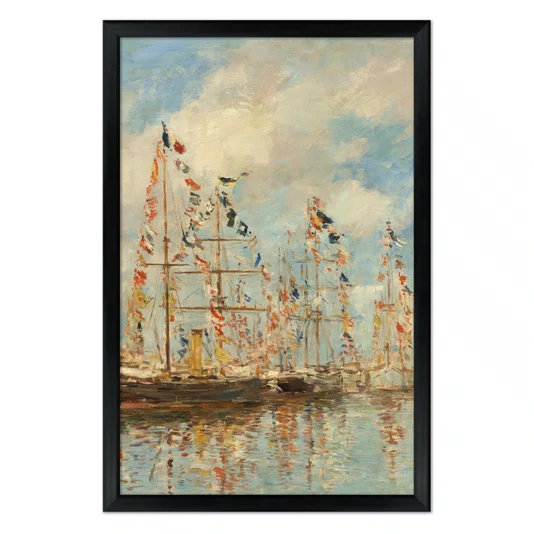 Quadro Decorativo Pintura "Porto de Iates de Trouville-Deauville" de Eugène Boudin