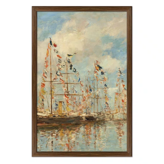 Quadro Decorativo Pintura "Porto de Iates de Trouville-Deauville" de Eugène Boudin
