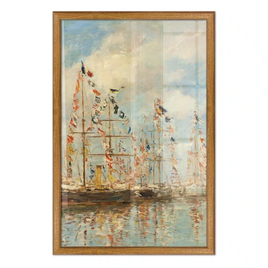 Quadro Decorativo Pintura "Porto de Iates de Trouville-Deauville" de Eugène Boudin