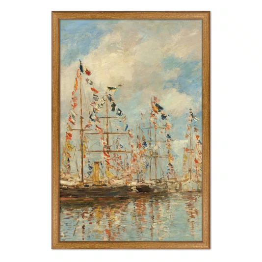 Quadro Decorativo Pintura "Porto de Iates de Trouville-Deauville" de Eugène Boudin