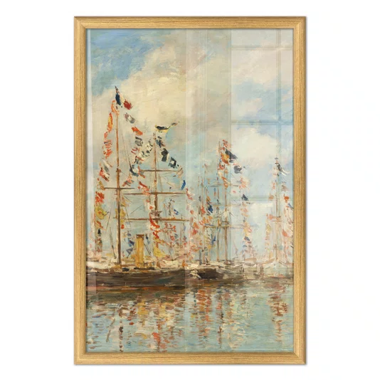 Quadro Decorativo Pintura "Porto de Iates de Trouville-Deauville" de Eugène Boudin