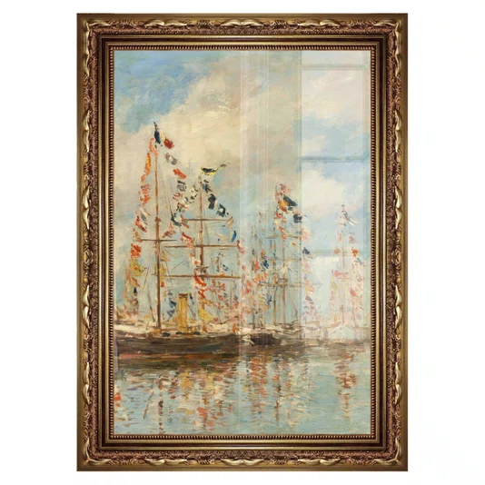 Quadro Decorativo Pintura "Porto de Iates de Trouville-Deauville" de Eugène Boudin