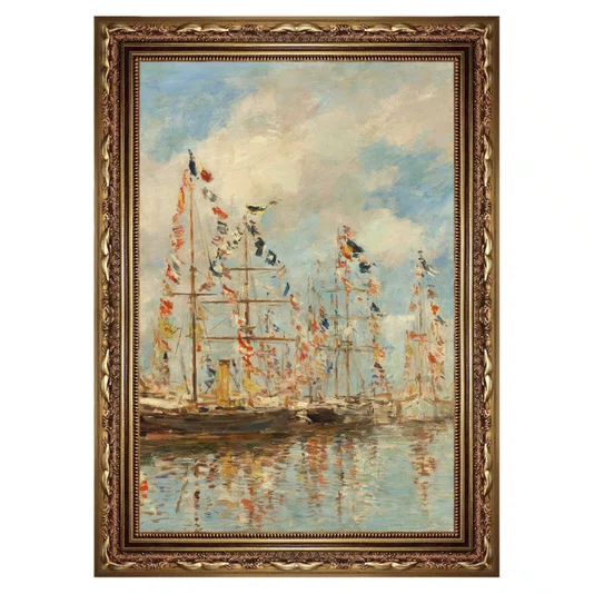 Quadro Decorativo Pintura "Porto de Iates de Trouville-Deauville" de Eugène Boudin