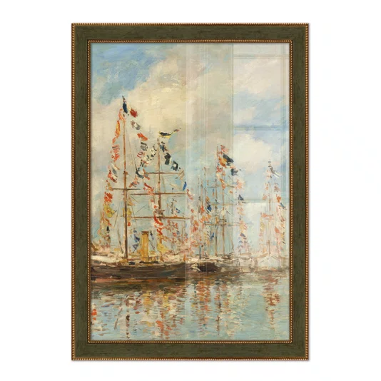 Quadro Decorativo Pintura "Porto de Iates de Trouville-Deauville" de Eugène Boudin