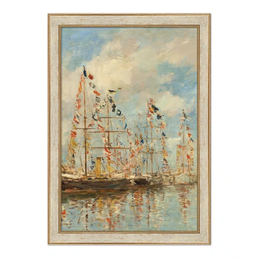 Quadro Decorativo Pintura "Porto de Iates de Trouville-Deauville" de Eugène Boudin