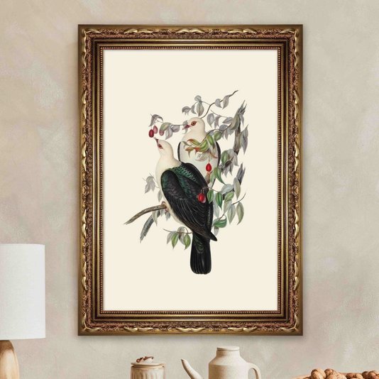 Quadro Decorativo Pombos De Fruta Vintage