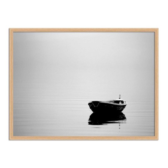 Quadro Decorativo Preto e Branco Barco a Deriva
