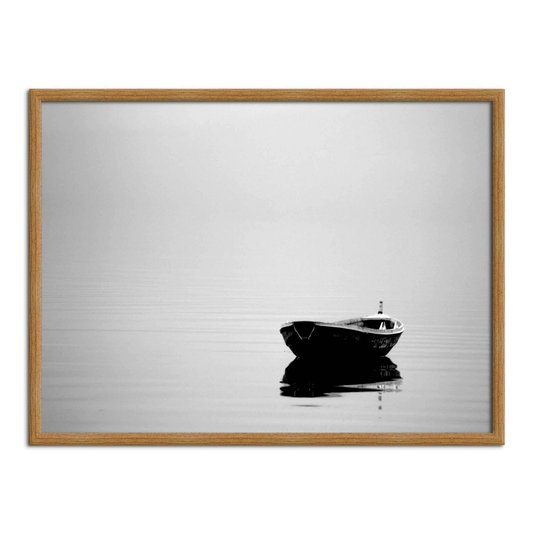 Quadro Decorativo Preto e Branco Barco a Deriva