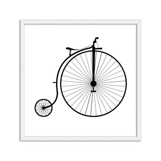 Quadro Decorativo Preto e Branco Bicicleta Vintage de Circo
