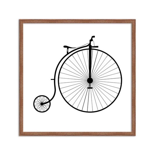 Quadro Decorativo Preto e Branco Bicicleta Vintage de Circo