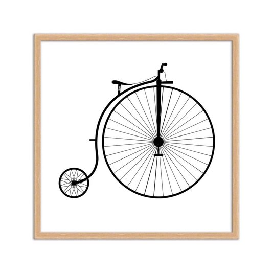 Quadro Decorativo Preto e Branco Bicicleta Vintage de Circo