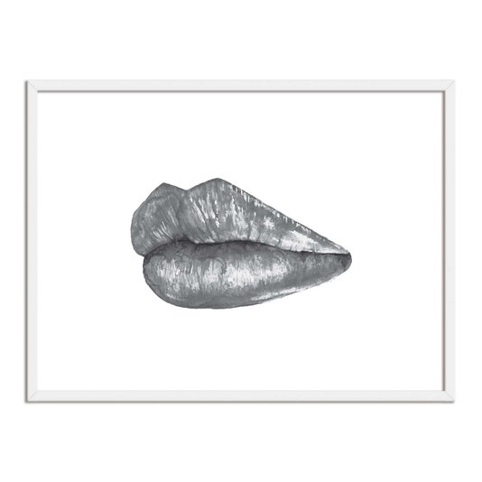 Quadro Decorativo Preto e Branco Boca