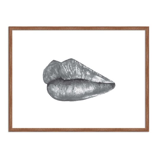 Quadro Decorativo Preto e Branco Boca