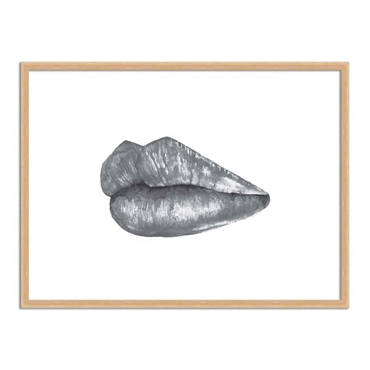 Quadro Decorativo Preto e Branco Boca