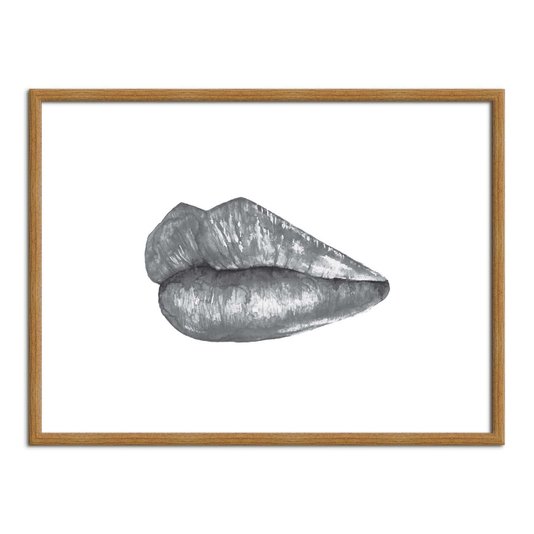 Quadro Decorativo Preto e Branco Boca
