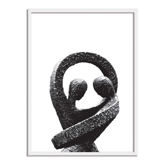 Quadro Decorativo Preto e Branco Foto Escultura de Pedra Casal