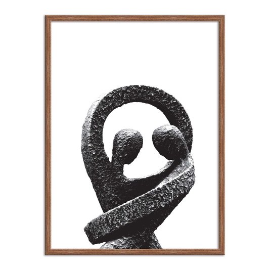 Quadro Decorativo Preto e Branco Foto Escultura de Pedra Casal