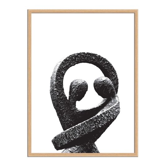 Quadro Decorativo Preto e Branco Foto Escultura de Pedra Casal